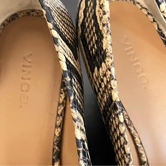 Vince. New Without Box Snake Print Python Skin Espadrilles Wedge Woven Heel 7M